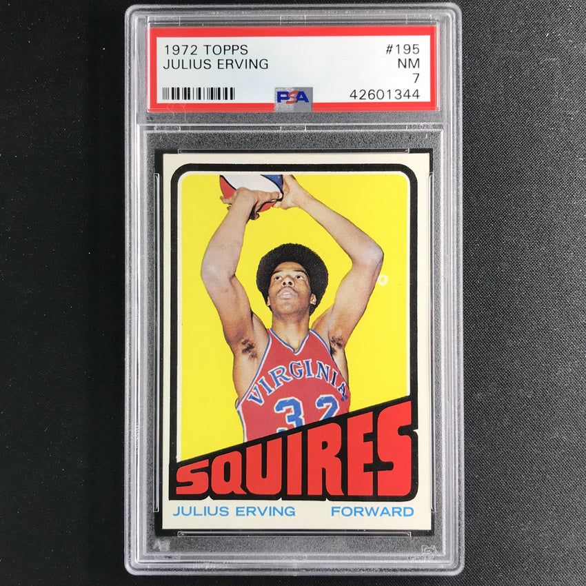 1972-73 Topps JULIUS ERVING Rookie #195 PSA 7 (344)-Cherry Collectables