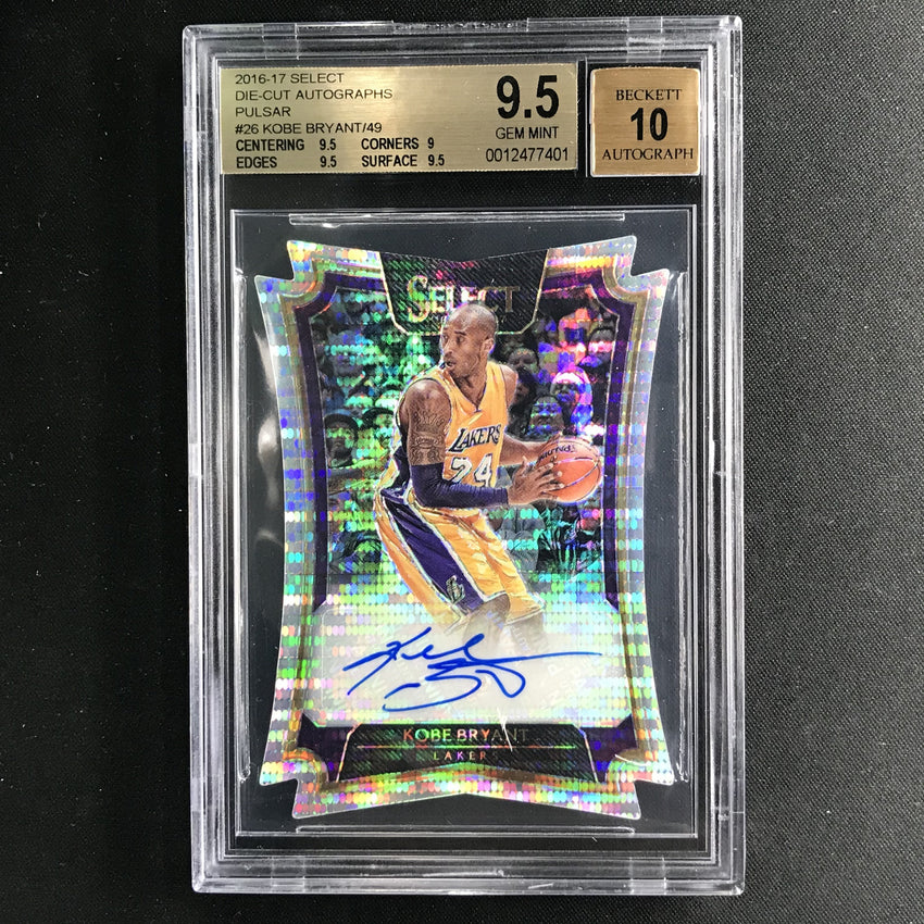 2016-17 Select KOBE BRYANT Die-Cut Auto Pulsar 18/49 BGS 9.5/10-Cherry Collectables