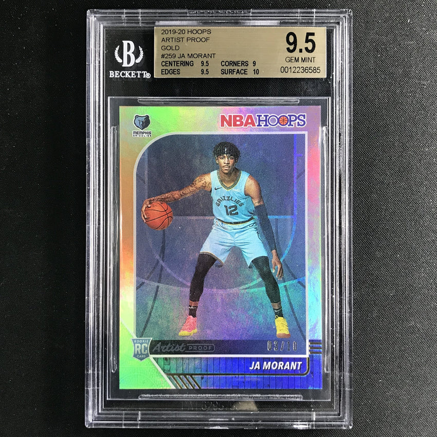 2019-20 Hoops JA MORANT Rookie Artist Proof Gold 3/10 BGS 9.5-Cherry Collectables