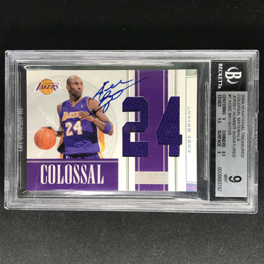 2009-10 National Treasures KOBE BRYANT Colossal Materials Auto 18/25 BGS 9/10-Cherry Collectables