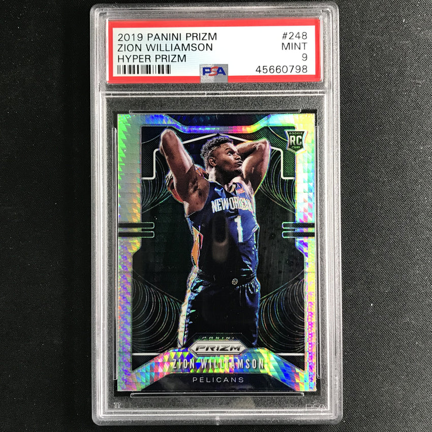 2019-20 Prizm ZION WILLIAMSON Rookie Hyper #248 PSA 9 (798)-Cherry Collectables