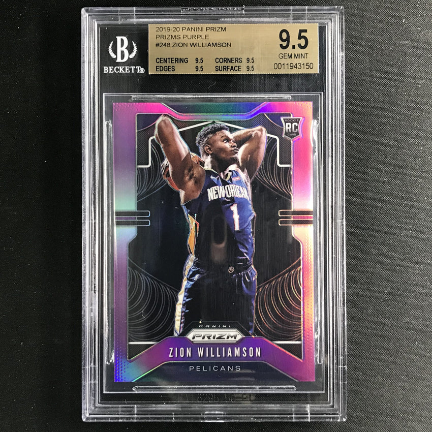 2019-20 Prizm ZION WILLIAMSON Rookie Purple 29/75 BGS 9.5-Cherry Collectables