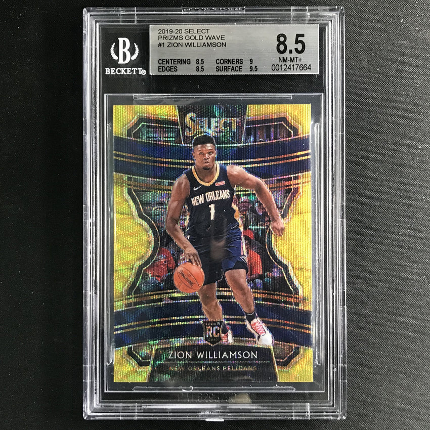 2019-20 Select ZION WILLIAMSON Rookie Prizm Gold Wave Concourse #1 BGS 8.5 (664)-Cherry Collectables