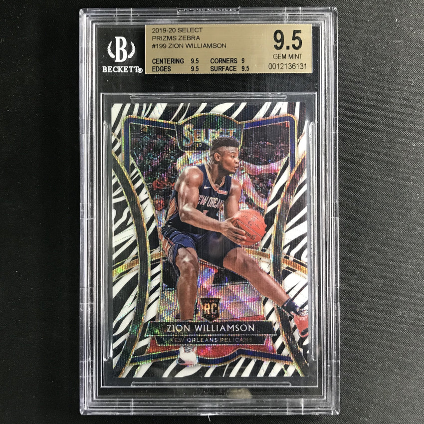 2019-20 Select ZION WILLIAMSON Rookie Zebra Prizm Premier #199 BGS 9.5 (131)-Cherry Collectables