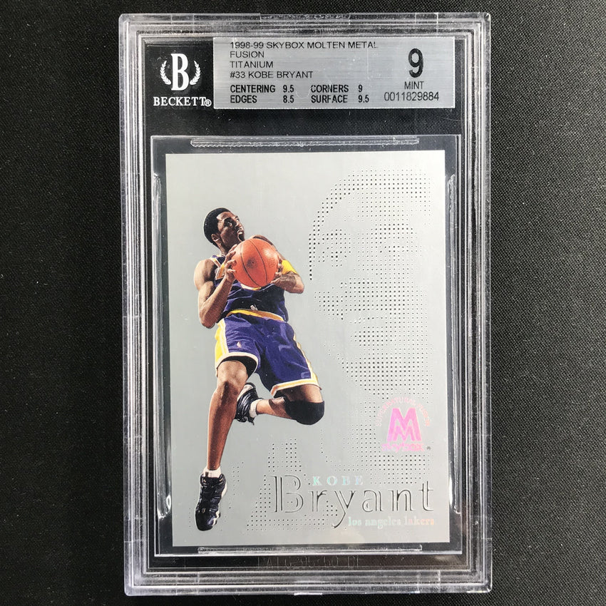 1998-99 Skybox KOBE BRYANT Molten Metal Fusion Titanium 42/250 BGS 9-Cherry Collectables
