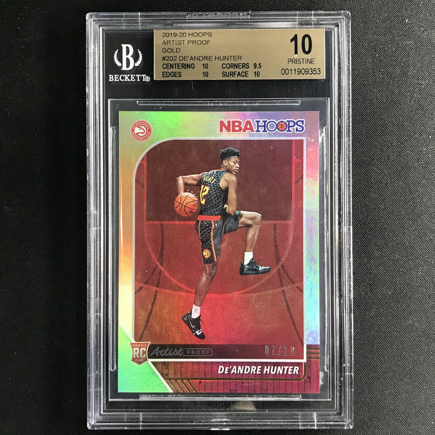 2019-20 Hoops D'EANDRE HUNTER Rookie Artist Proof Gold 7/10 BGS 10-Cherry Collectables