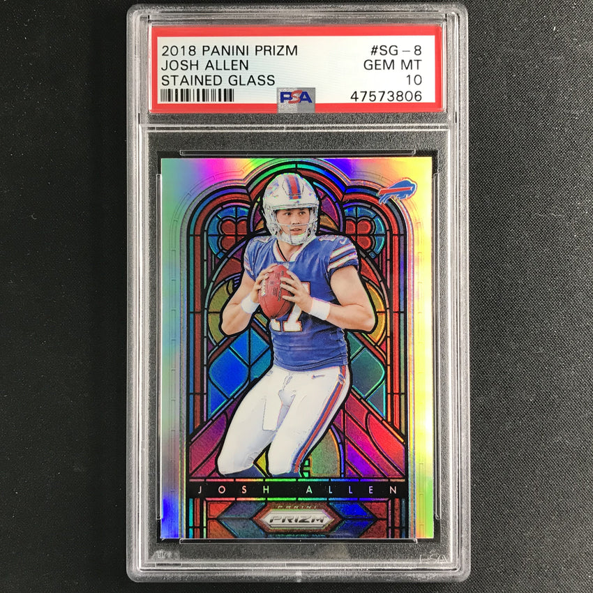2018 Prizm JOSH ALLEN Rookie Stained Glass #8 PSA 10 (806)-Cherry Collectables
