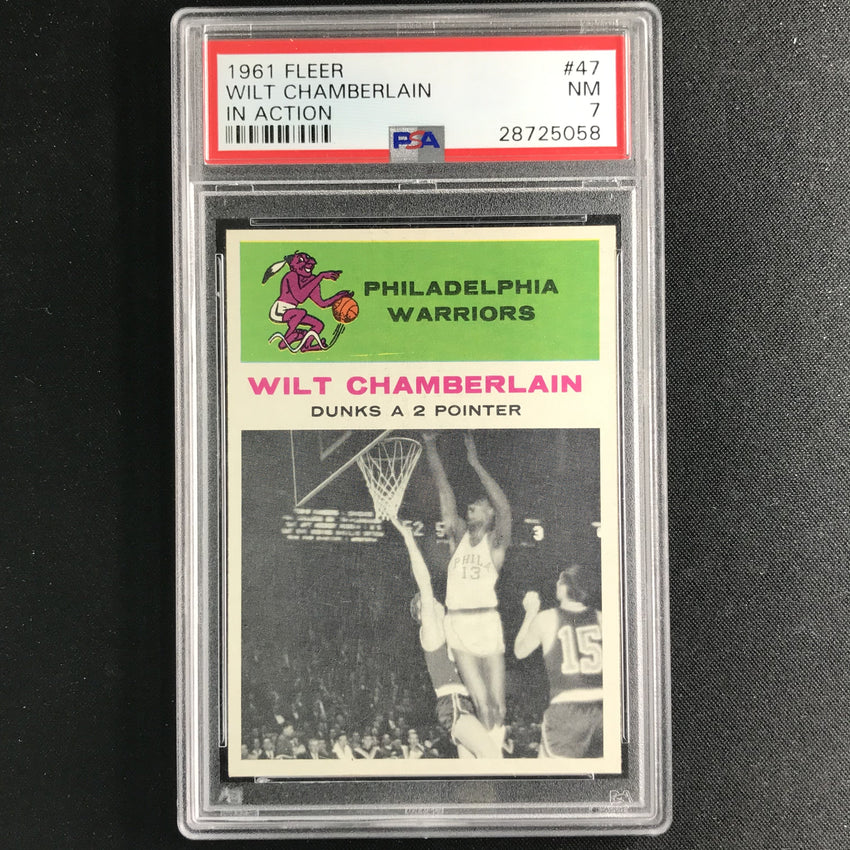1961-62 Fleer WILT CHAMBERLAIN In Action #47 PSA 7 (058)-Cherry Collectables
