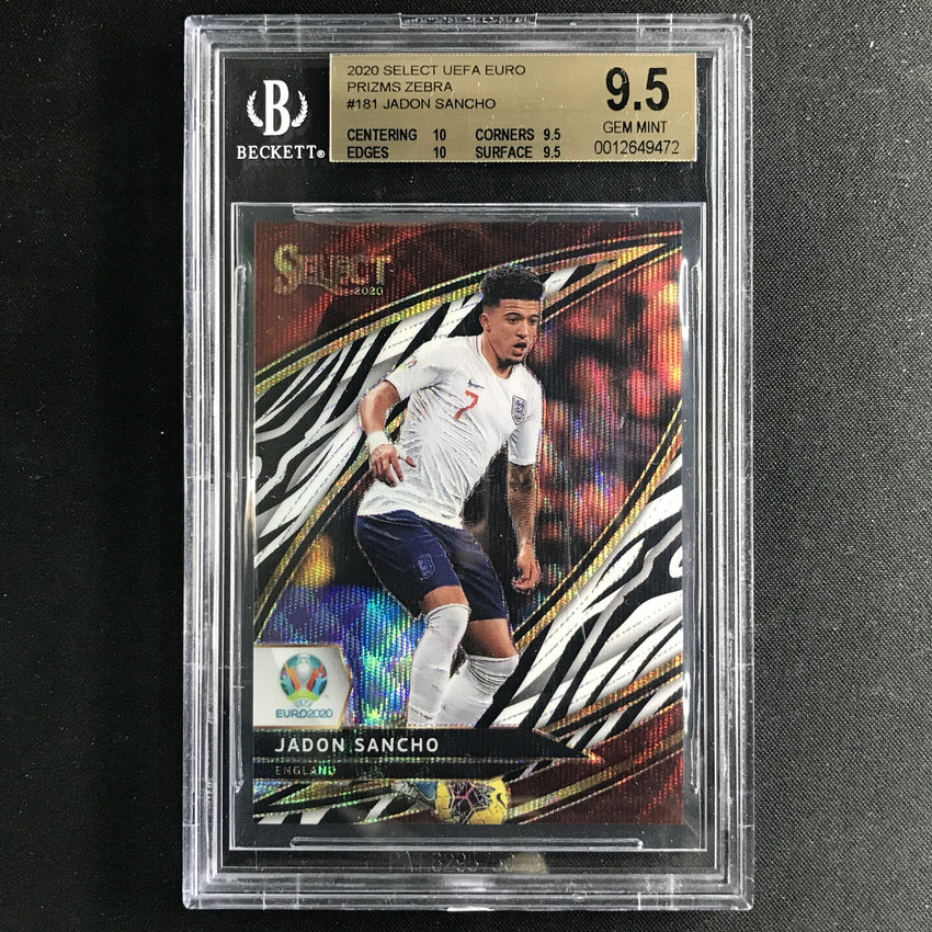 2020 Select UEFA Euro JADON SANCHO Zebra Field Level Prizm #181 BGS 9.5 (472)-Cherry Collectables