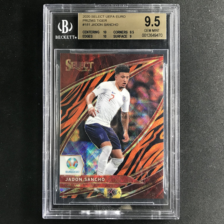 2020 Select UEFA Euro JADON SANCHO Tiger Field Level Prizm #181 BGS 9.5 (470)-Cherry Collectables