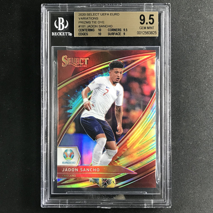 2020 Select UEFA Euro JADON SANCHO Tie Dye Field Level Prizm V 14/25 BGS 9.5-Cherry Collectables