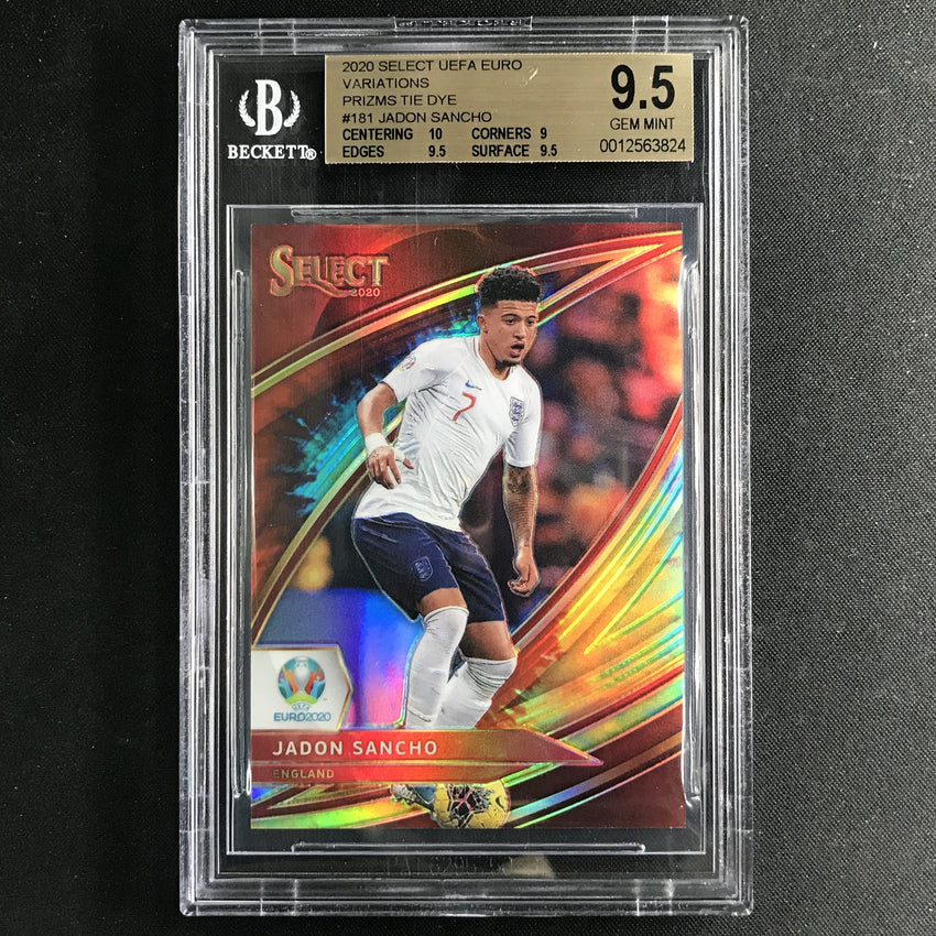 2020 Select UEFA Euro JADON SANCHO Tie Dye Field Level Prizm V 8/25 BGS 9.5-Cherry Collectables