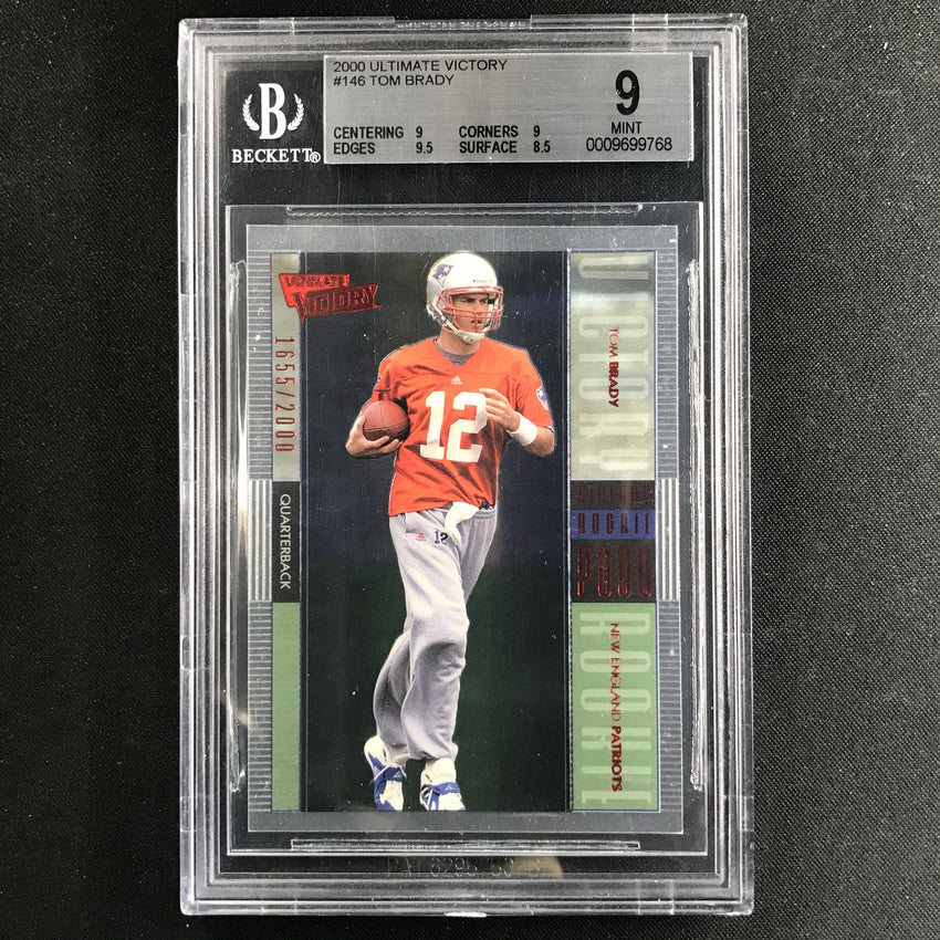 2000 Ultimate Victory TOM BRADY Rookie 1655/2000 BGS 9-Cherry Collectables