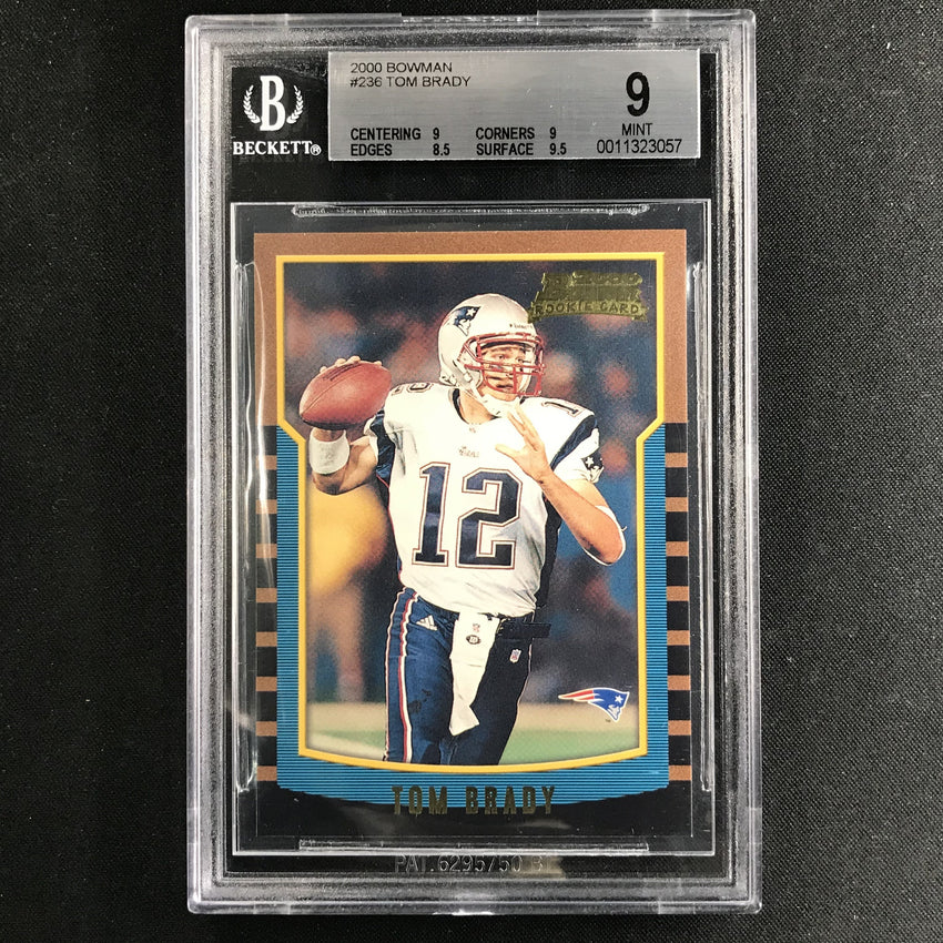 2000 Bowman TOM BRADY Rookie #236 BGS 9 (057)-Cherry Collectables