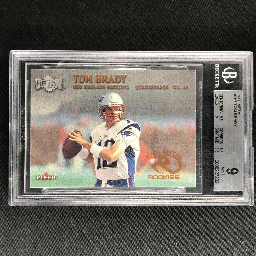 2000 Metal TOM BRADY Rookie Rare #267 BGS 9 (202)-Cherry Collectables