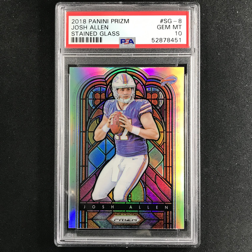 2018 Prizm JOSH ALLEN Stained Glass Rookie #SG-8 PSA 10 (451)-Cherry Collectables