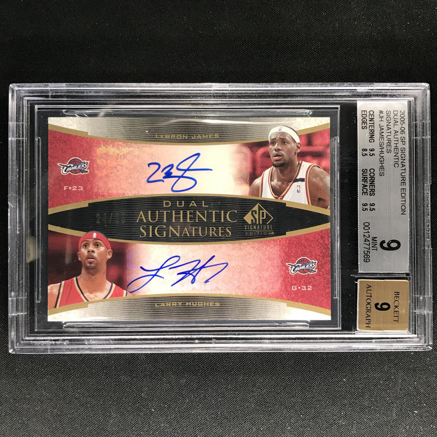 2005-06 SP Signature LEBRON JAMES Dual Auto 24/25 BGS 9/9-Cherry Collectables