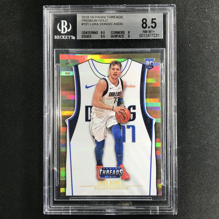 2018-19 Threads Premium LUKA DONCIC Rookie Gold 8/10 BGS 8.5-Cherry Collectables