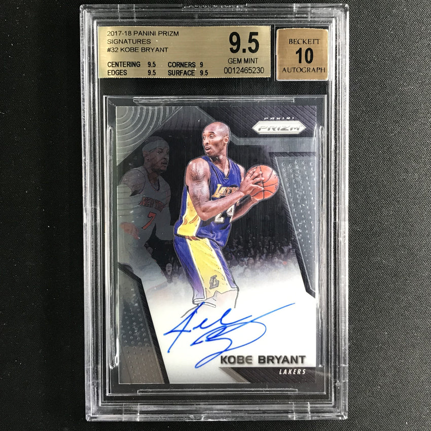 2017-18 Prizm KOBE BRYANT Signatures Auto #32 BGS 9.5/10 (230)-Cherry Collectables