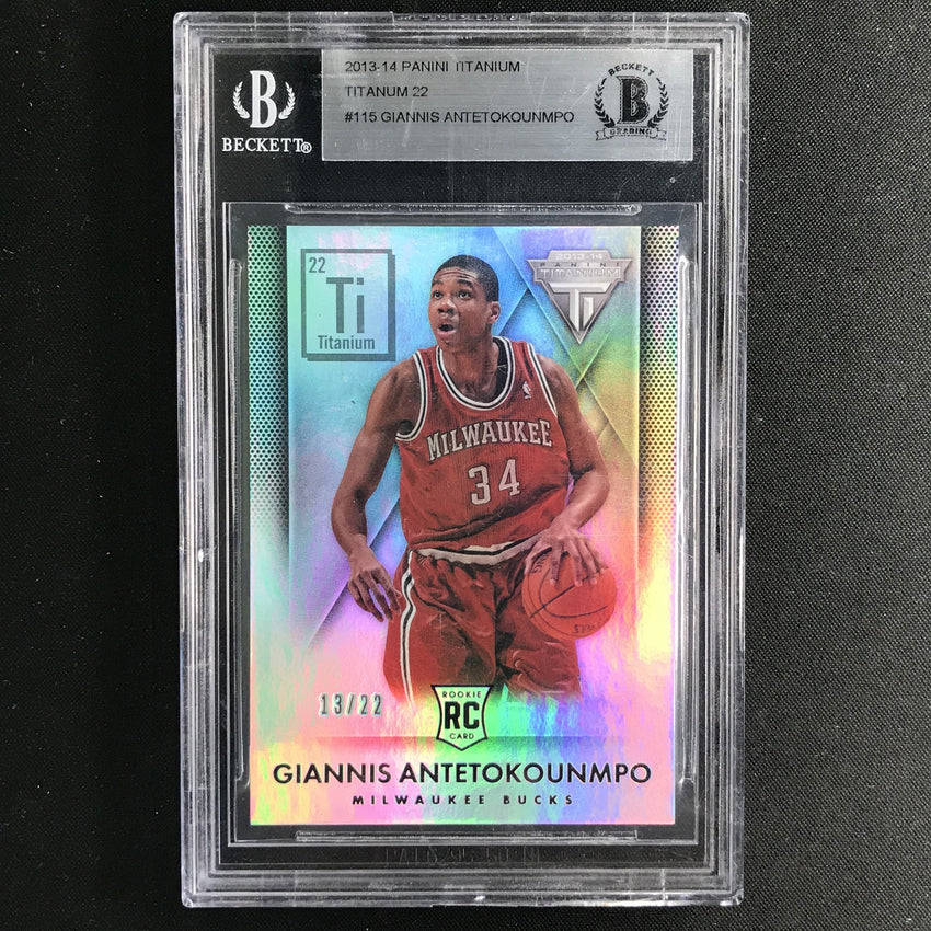 2013-14 Titanium GIANNIS ANTETOKOUNMPO Ti Rookie 13/22 BGS Authentic-Cherry Collectables