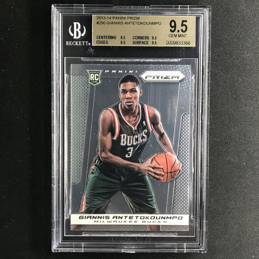 panini prizm 2013-14 Giannis Antetokounmpo RC GIANNIS ANTETOKOUNMPO 2013-14 Panini Prizm ROOKIE #290 BGS 9.5 GEM