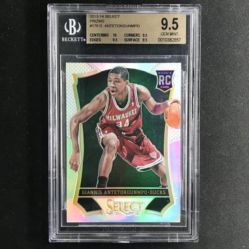 2013-14 Select GIANNIS ANTETOKOUNMPO Rookie Silver Prizm #178 BGS 9.5 (857)-Cherry Collectables