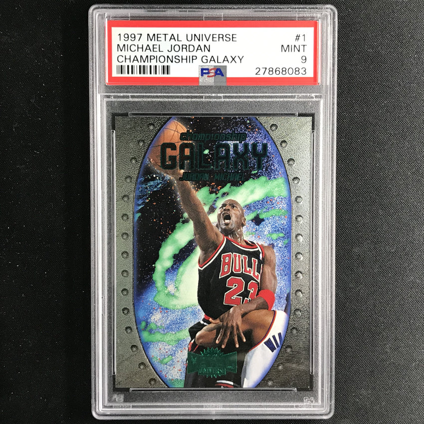 1997-98 Metal Universe MICHAEL JORDAN Championship Galaxy #1 PSA 9 (083)