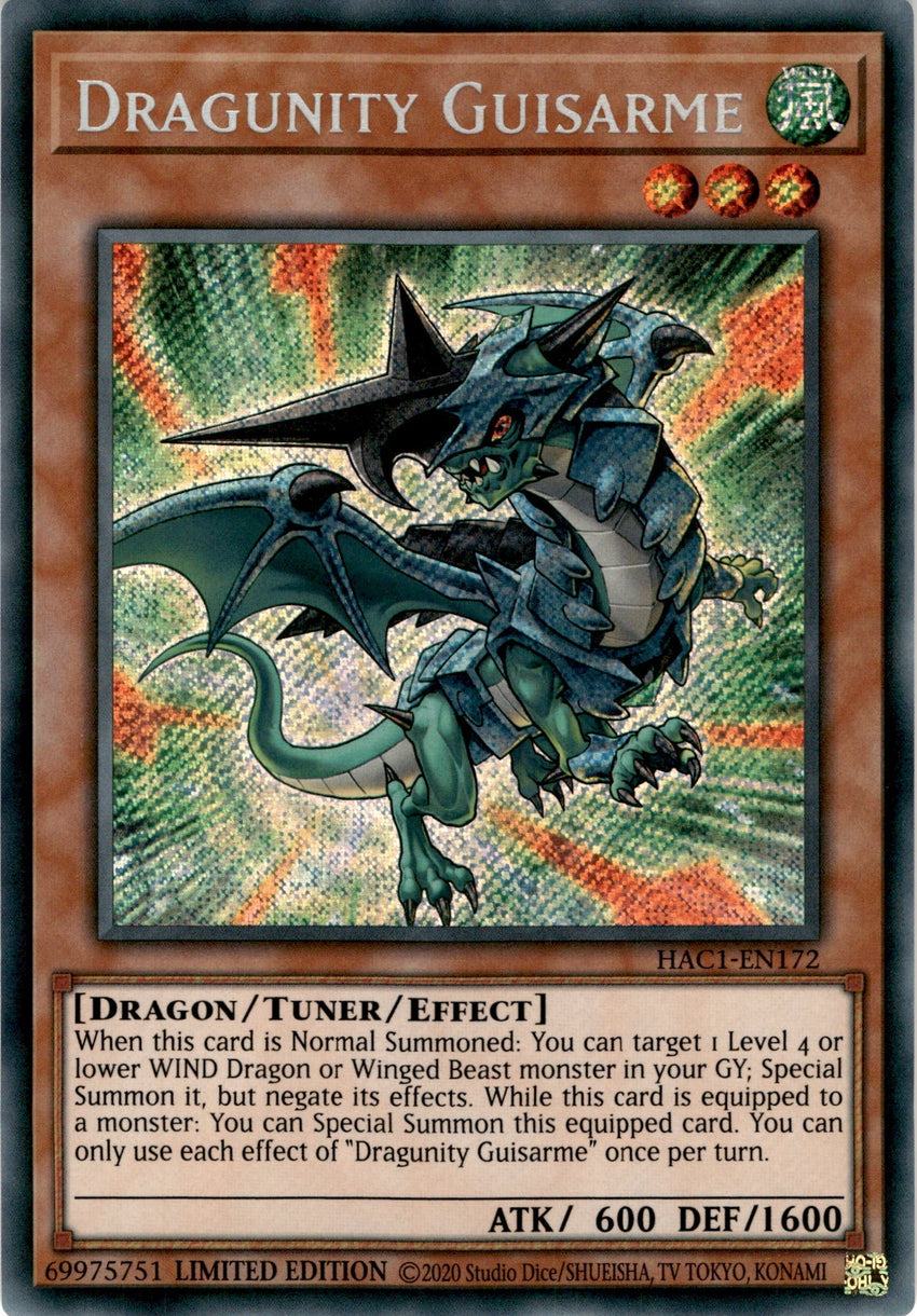Dragunity Guisarme - Hac1-en172 - Secret Rare 1st Edition