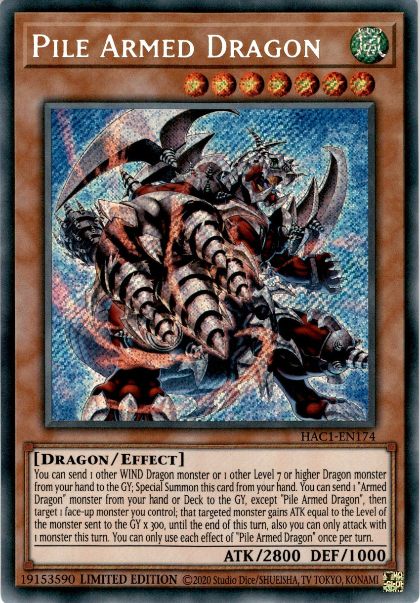 Pile Armed Dragon - Hac1-en174 - Secret Rare 1st Edition