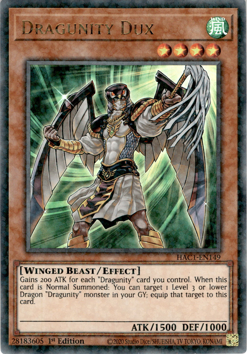 Dragunity Dux - HAC1-EN149 - Duel Terminal Ultra Parallel Rare 1st Edition