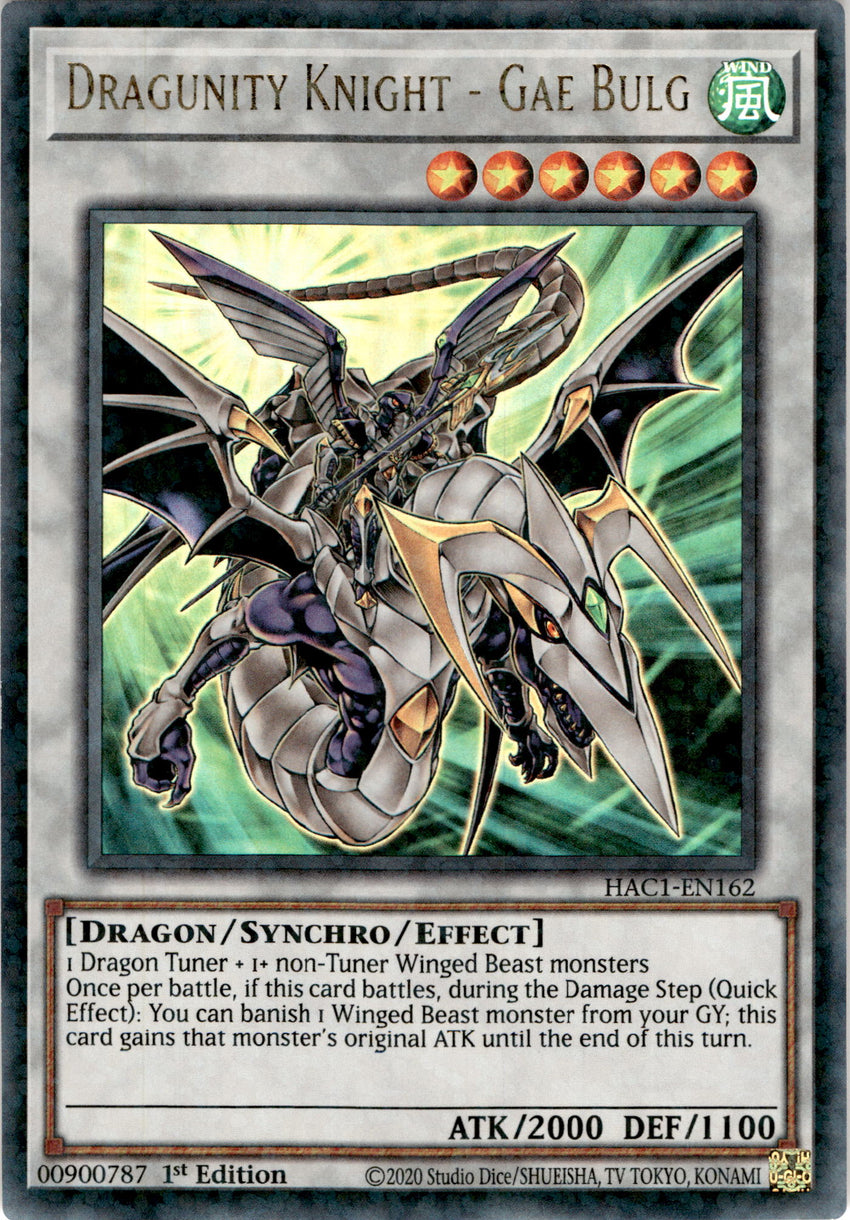 Dragunity Knight - Gae Bulg - HAC1-EN162 - Duel Terminal Ultra Parallel Rare 1st Edition