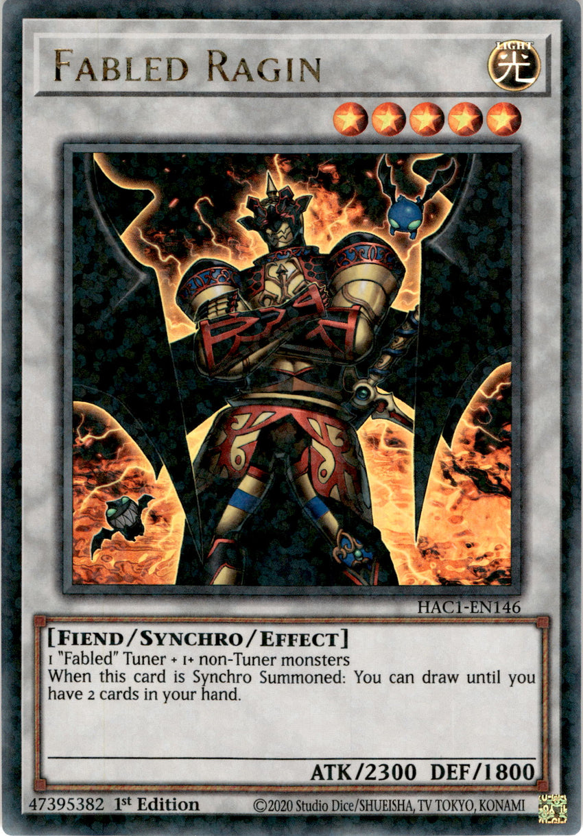 Fabled Ragin - HAC1-EN146 - Duel Terminal Ultra Parallel Rare 1st Edition