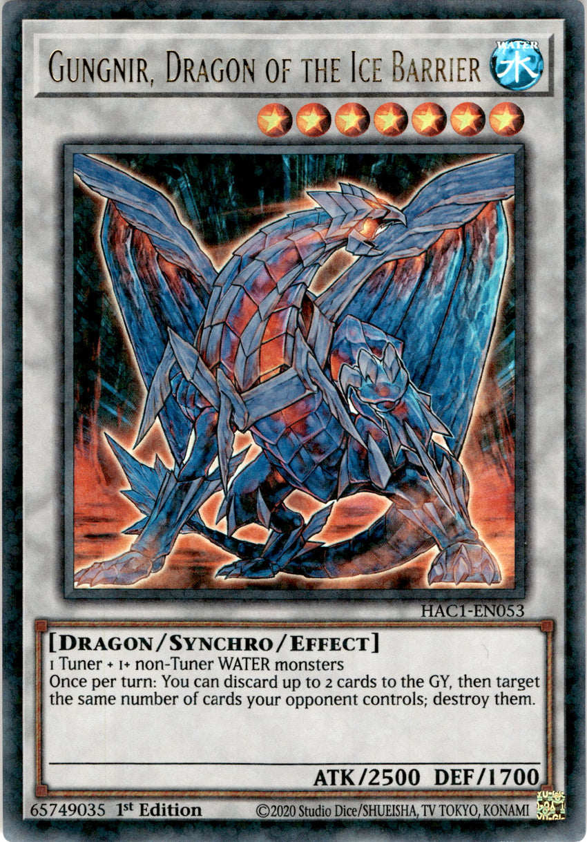 Gungnir, Dragon of the Ice Barrier - HAC1-EN053 - Duel Terminal Ultra Parallel Rare 1st Edition