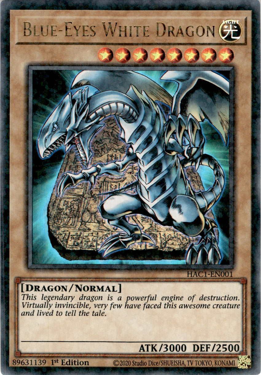 Blue-Eyes White Dragon - HAC1-EN001 - Duel Terminal Ultra Parallel Rare 1st Edition