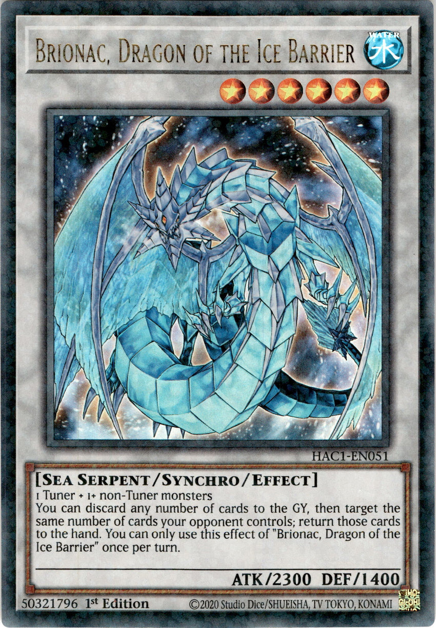 Brionac, Dragon of the Ice Barrier - HAC1-EN051 - Duel Terminal Ultra Parallel Rare 1st Edition
