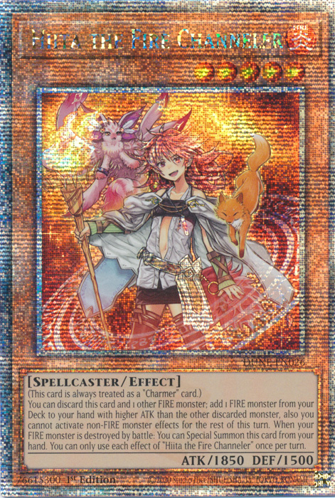 Hiita the Fire Channeler - DUNE-EN026 - Quarter Century Secret Rare 1st Edition
