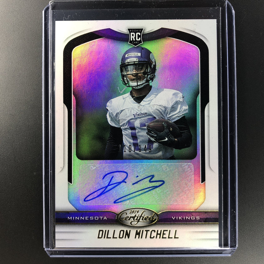 2019 Certified Football DILLON MITCHELL White Rookie Auto 110/149-Cherry Collectables