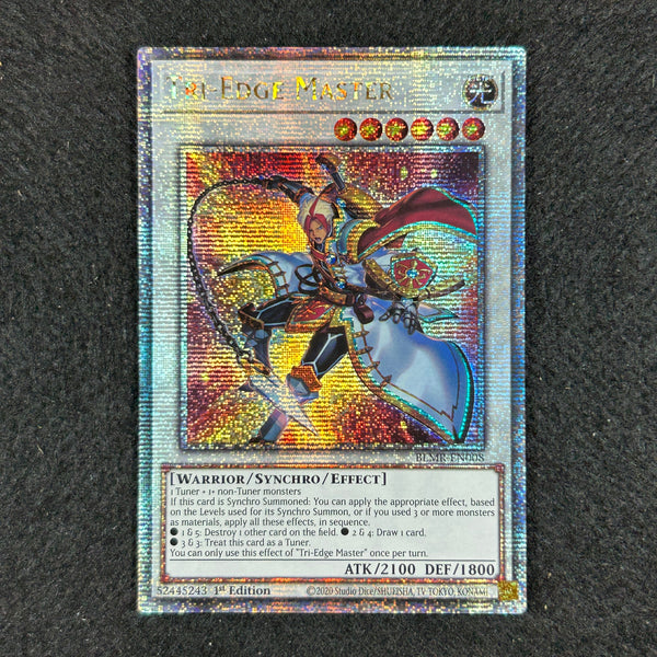 1st Edition Collectible Card Tri-Edge Master Yu-Gi-Oh Card - 1st Edition BLMR-EN008 Secret Rare