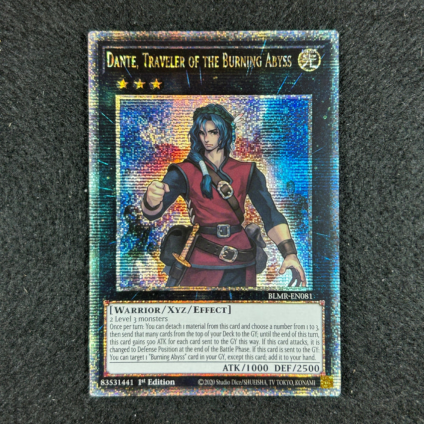 [QUARTER CENTURY SECRET RARE] Dante, Traveler of The Burning Abyss - BLMR-EN081 - 1st Edition