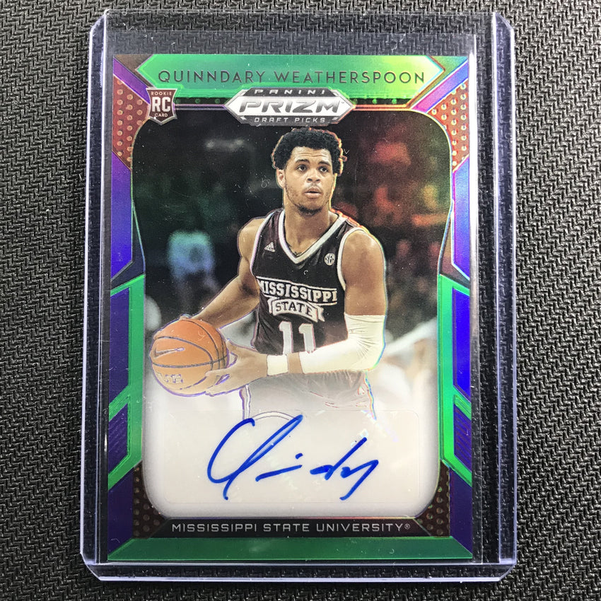 2019-20 Prizm Draft Picks QUINNDARY WEATHERSPOON Purple Rookie Auto 68/149-Cherry Collectables