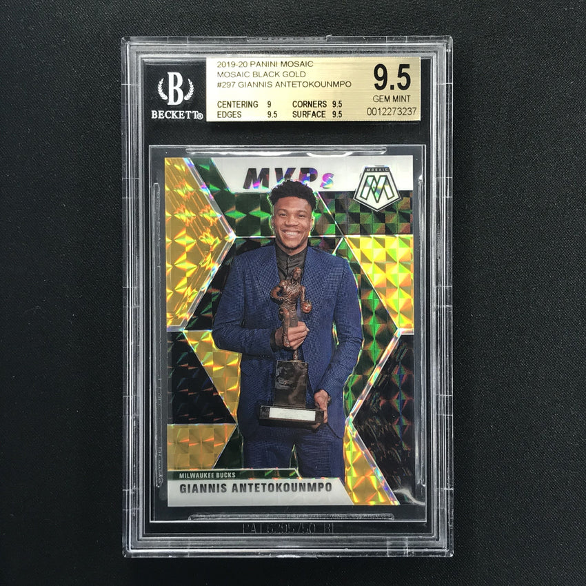 2019-20 Mosaic GIANNIS ANTETOKOUNMPO MVPs Black Gold 1/8 BGS 9.5-Cherry Collectables
