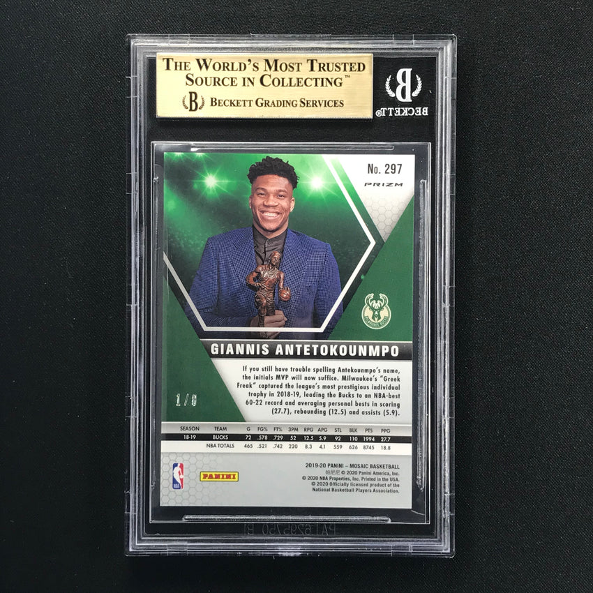 2019-20 Mosaic GIANNIS ANTETOKOUNMPO MVPs Black Gold 1/8 BGS 9.5-Cherry Collectables