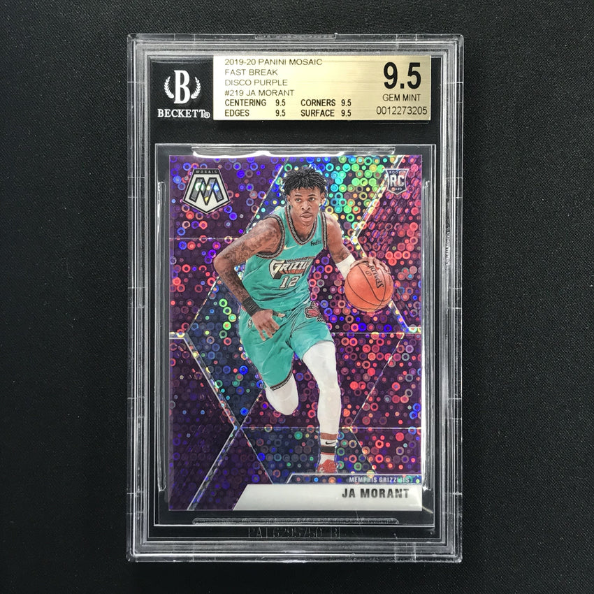 2019-20 Mosaic JA MORANT Fast Break Purple Prizm 37/50 BGS 9.5-Cherry Collectables