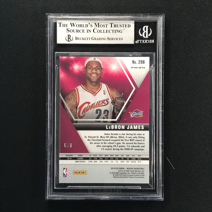2019-20 Mosaic LEBRON JAMES MVPs Black Gold Prizm 6/8 BGS 9-Cherry Collectables