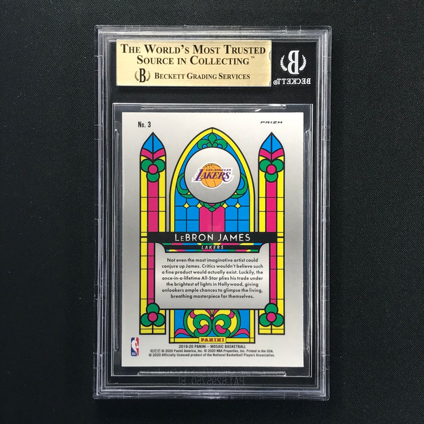 2019-20 Mosaic LEBRON JAMES Stained Glass Prizm BGS 9.5 SSP-Cherry Collectables