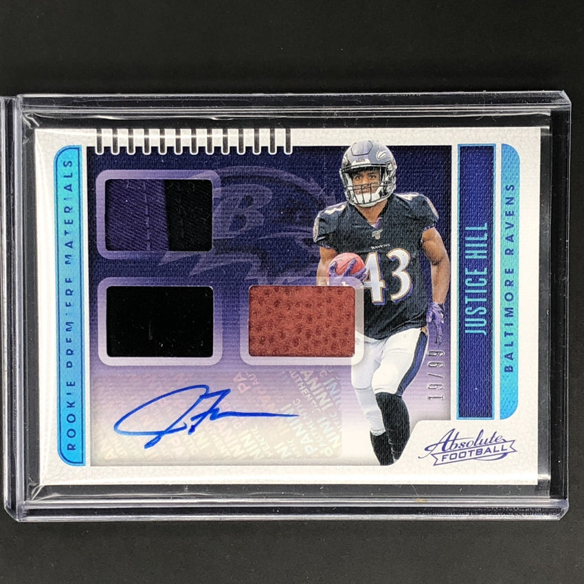 2019 Absolute JUSTICE HILL Rookie Patch Auto 19/99-Cherry Collectables