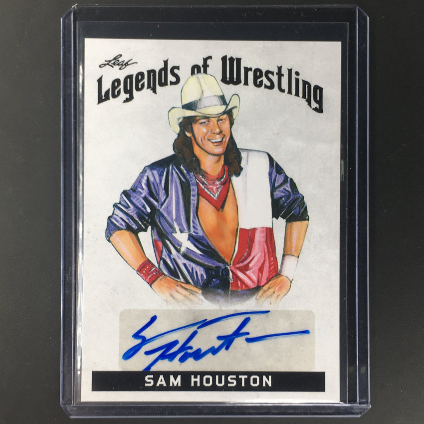 2018 Leaf Legends Of Wrestling SAM HOUSTON Auto #LW-SH1 #1-Cherry Collectables