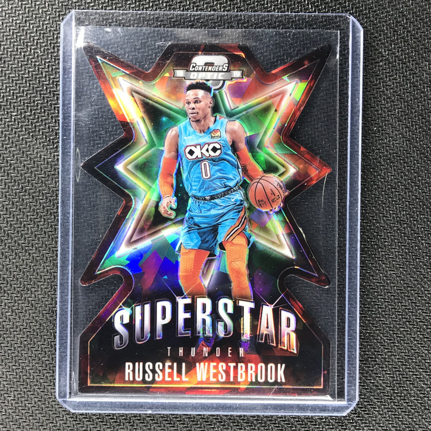 2018-19 Contenders Optic RUSSELL WESTBROOK Superstar Diecut Cracked Ice Red #8-Cherry Collectables