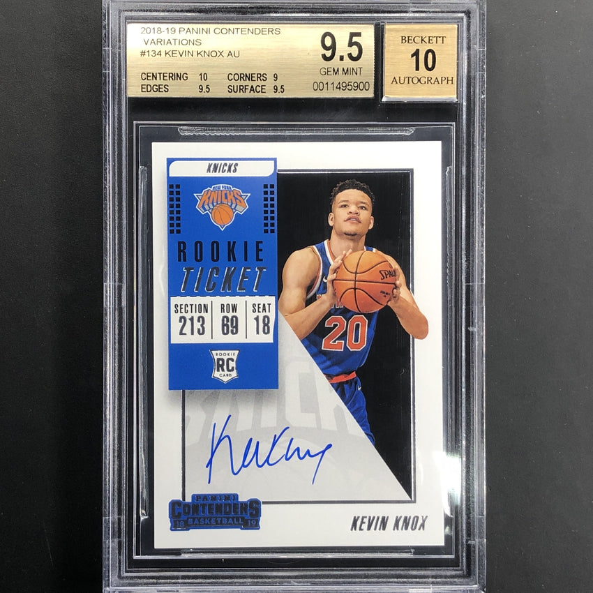 2018-19 Contenders KEVIN KNOX Rookie Ticket Auto BGS 9.5/10-Cherry Collectables