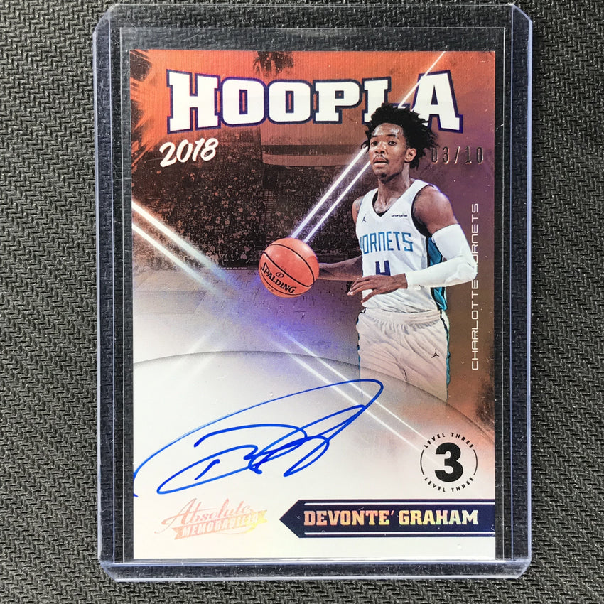 2018-19 Absolute DEVONTE GRAHAM Hoopla Rookie 3 Auto 3/10-Cherry Collectables